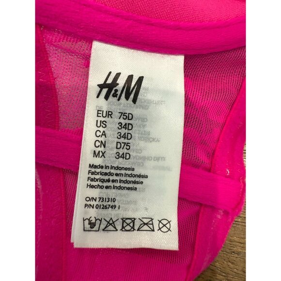 Women's H&M Balconette Padded Push-up Bra, size 34D - Picture 3 of 12